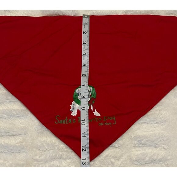 Old Navy Christmas Holiday Santa's Favorite Dog PUG Dog Red Bandana ONE SIZE - Picture 8 of 11